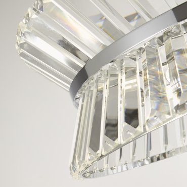 Searchlight Uptown - Decken-Pendelleuchte - Ø 50 x 150 cm - Chrom und transparent