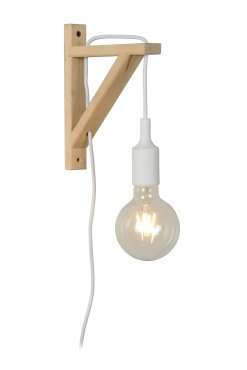 Lucide Fix - Wandleuchte mit Schalter am Kabel - 3,2 x 19 x 22,5cm - weiß