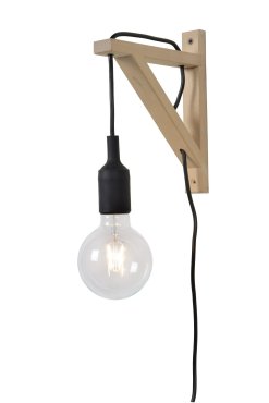 Lucide Fix - Wandleuchte mit Schalter am Kabel - 3,2 x 19 x 22 cm - schwarz