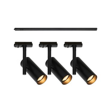 Nordlux Jerome Link 3-Kit + 1M Rail - Schienenstrahler GU10 - Ø16 x 18 cm - schwarz