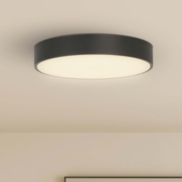 Searchlight Palma - Deckenleuchte - Ø 25 x 4 cm - 12W LED inkl. - schwarz und opal