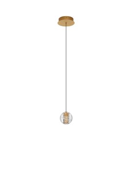 Nova Luce Licio - Hängelampe - Ø 14 x 150 cm - 4W LED inkl. - gold