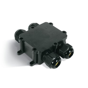 ONE Light - wasserdichte Kabelbox 2 in / 2 out - IP67 - schwarz