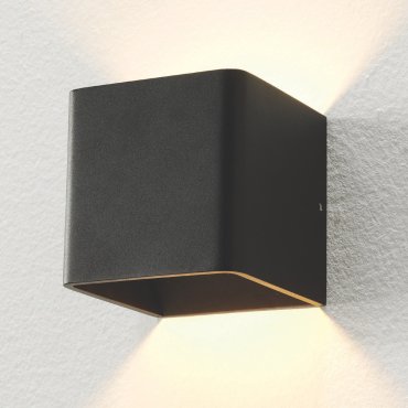 Artdelight Fulda - Wandleuchte - 10 x 10 x 10 cm - 6W dimmbare LED inkl. - schwarz