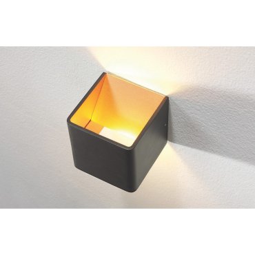 Artdelight Fulda - Wandleuchte - 10 x 10 x 10 cm - 6W dimmbare LED inkl - schwarz und gold