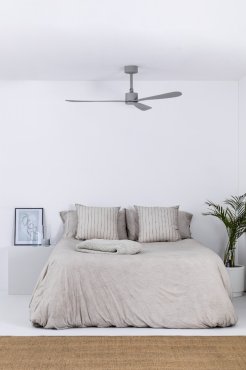 Faro Amelia - Deckenventilator - Ø 132 x 26 cm - 6 Geschwindigkeiten - inkl. Fernbedienung mit Timer - grau