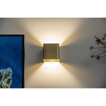 Artdelight Fulda - Wandleuchte - 10 x 10 x 10 cm - 6W dimmbare LED inkl. - Gold gebürstet