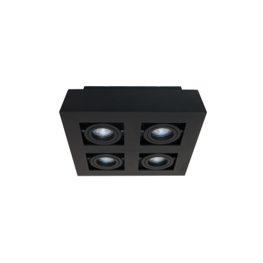 Artdelight Bosco - Aufbaustrahler 4L - 25 x 25 x 8,6 cm - schwarz