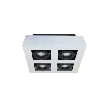 Artdelight Bosco - Aufbaustrahler 4L - 25 x 25 x 8,6 cm - weiß und schwarz