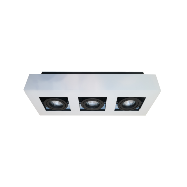 Artdelight Bosco - Aufbaustrahler 3L - 36 x 14 x 8,6 cm - weiß und schwarz