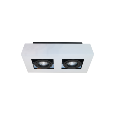 Artdelight Bosco - Aufbaustrahler 2L - 25 x 14 x 8,6 cm - weiß und schwarz