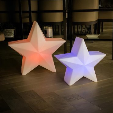 New Garden Nova 45 Christmas Star - wiederaufladbare Solar-Stehlampe mit Fernbedienung - 46 x 42,6 x 22,5 cm - 5W RGB LED inkl. - IP65 - weiß
