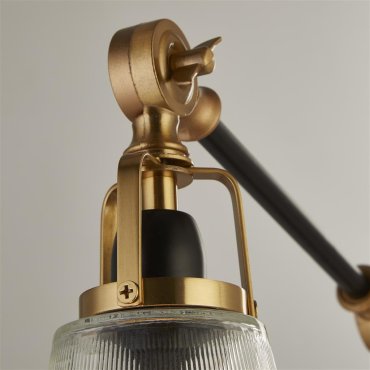 Searchlight Berwick - Tischleuchte - 24 x 67 cm - schwarz, messing und transparent