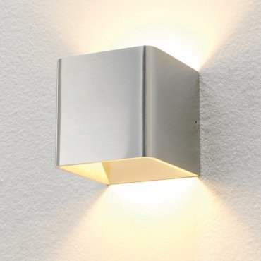 Artdelight Fulda - Wandleuchte - 10 x 10 x 10 cm - 6W dimmbare LED inkl - gebürstetes Aluminium