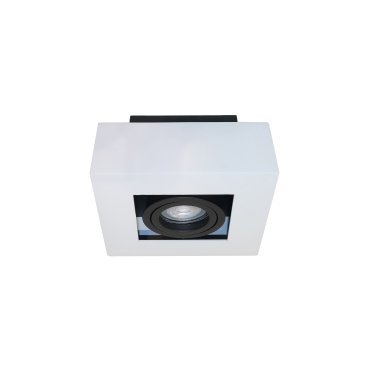 Artdelight Bosco - Aufbaustrahler 1L - 14 x 14 x 8,6 cm - weiß und schwarz