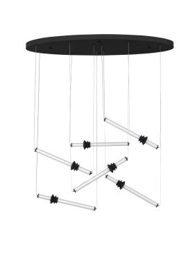 Nova Luce Stalactite - Hängelampe - 120 x 250 x 43 cm - 36W dimmbar LED inkl. - sand schwarz