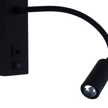 Artdelight Easy - Wandleuchte mit Schalter und USB-Anschluss - 6 x 32 x 14 cm - 3W LED inkl. - schwarz