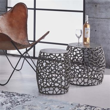 Vico Maze - Beistelltisch - 45 x 45 x 42 cm - grau