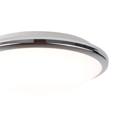 Searchlight Bathroom Flush - Badezimmer-Deckenleuchte - Ø 30 x 8,5 cm - 12W dimmbare LED inkl - IP44 - Chrom