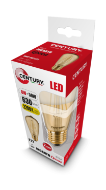 Century Italia LED-Glühlampe Incanto Epoca - Ø 6,4 x 14 cm - E27 - 8W nicht dimmbar - 2200K - amber