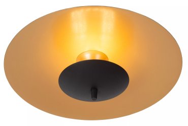 Lucide Vulcan - Deckenleuchte - Ø 35 x 12,4 cm - 9W dimmbare LED inkl - schwarz und messing