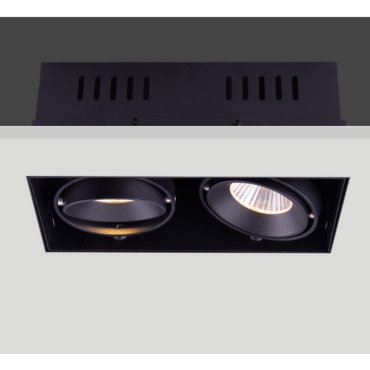 Artdelight Trofa - Einbaustrahler 2L - 195 x 95 mm, 197 x 97 mm Einbaumaß - schwarz