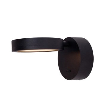 Maxlight Ibiza - Wandanbauleuchte mit Schalter - Ø 9 x 16 cm - 6W LED inkl. - schwarz
