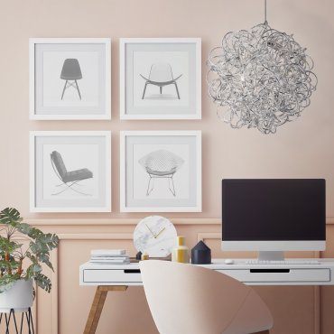 Searchlight Scribble - Pendelleuchte - Ø 41 x 138 cm - silber