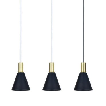 ONE Light E27 Pendelleuchte Cones - Hängeleuchte - Ø 15,3 x 222,8 cm - Messing gebürstet und schwarz