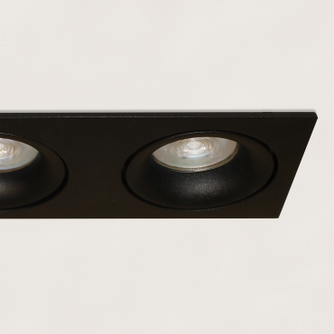 Artdelight Alice - Einbaustrahler - 183,5 x 90 mm, 2 x Ø 80 mm Einbaumaß - schwarz