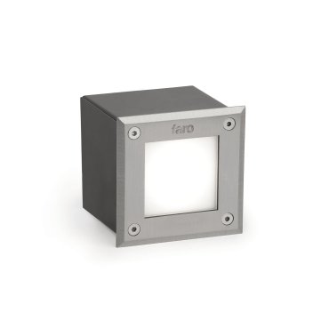 Faro Led-18 - Wandeinbauleuchte - 9,5 x 9,5 x 7 cm - 3W LED inkl. - IP67 - Edelstahl satiniert - Lichtfarbe warmweiß