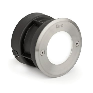 Faro Led-18 - Wandeinbauleuchte - Ø 10 x 6,5 cm - 3W LED inkl. - IP67 - Edelstahl satiniert - Lichtfarbe warmweiß