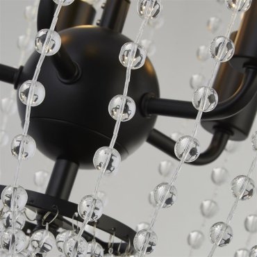 Searchlight Shower - Hängeleuchte - Ø 36 x 150 cm - schwarz und transparent