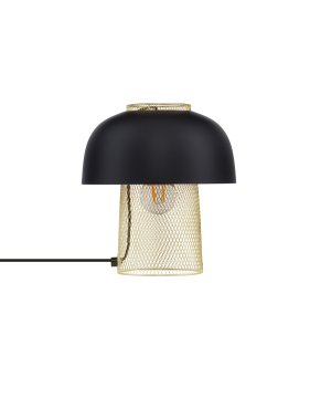Nova Luce Sqube - tischleuchte - Ø 25 x 28 cm - Sand schwarz und Gold