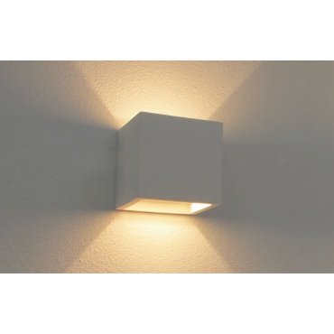 Artdelight Plaster - überstreichbare Wandleuchte - 11,5 x 11,5 x 11,5 cm - weiß