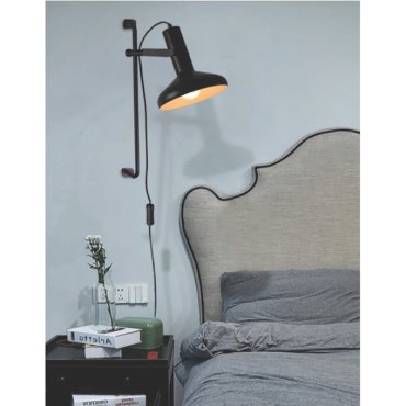 Artdelight Vectro - Wandleuchte mit Schalter - 21 x 30 x 52 cm - schwarz