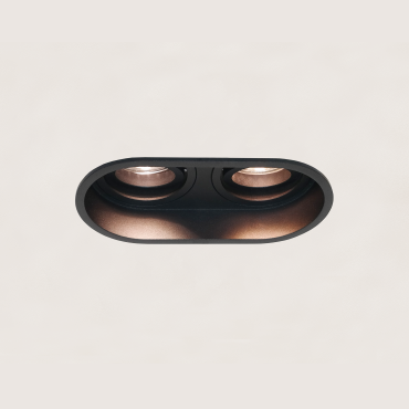 Artdelight Rex - Einbaustrahler - 175 x 92 mm, 2 x Ø 83 x 81 mm Einbaumaß - schwarz