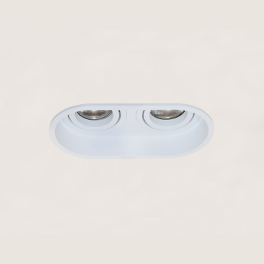 Artdelight Rex - Einbaustrahler - 175 x 92 mm, 2 x Ø 83 x 81 mm Einbaugröße - weiß