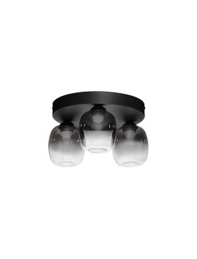 Nova Luce Kita - deckenleuchte - Ø 36 x 21 cm - 16W LED inkl. - Sand Schwarz und rauchglas