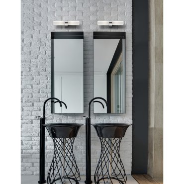 Nova Luce Polo - Wandleuchte - 39,5 x 5,5 x 5 cm - IP44 - weiß und chrom