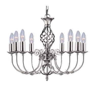 Searchlight Zanzibar - Kronleuchter - Ø 62 x 98 cm - satiniert silber