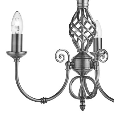 Searchlight Zanzibar - Kronleuchter - Ø 46 x 93 cm - satiniert silber