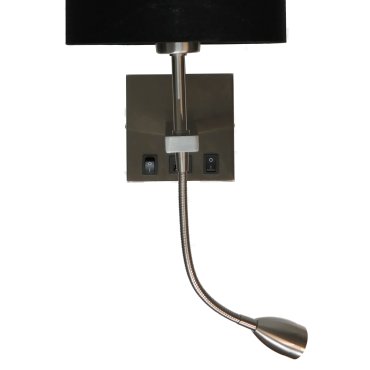 Artdelight Quad USB - Wandleuchte mit Doppelschalter und USB-Anschluss - 18 x 11 x 11 cm - 3W LED inkl - Stahl matt