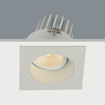 Artdelight Venice 2808 - Einbaustrahler - 80 x 80 mm, Ø 68 mm Einbaumaß - 8W dimmbare LED inkl. - IP44 - weiß