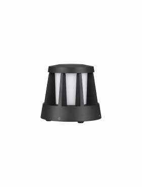 Nova Luce Stark - Gartenpfosten - Ø 16 x 14,6 cm - 8W LED inkl. - IP65 - dunkel anthrazit