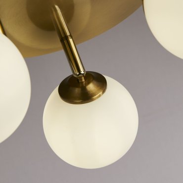 Searchlight Crosby - Deckenleuchte - Ø 34 x 14 cm - Gold und Opal