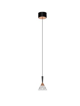 Nova Luce Paluz - Hängelampe - Ø 10,5 x 180 cm - 7W LED inkl. - matt schwarz und roségold