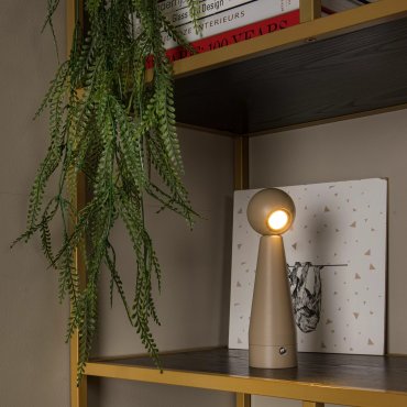 Lucide Ipsos - wiederaufladbare Tischleuchte - Ø 6 x 22 cm - 3W dimmbare LED inkl - taupe