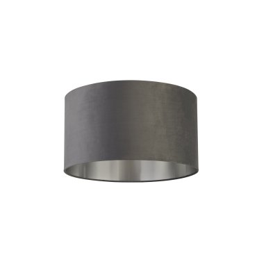 Searchlight Drum Shade - lampenschirm - Ø 50 x 28 cm - dunkelgrau und gebürstetes silber