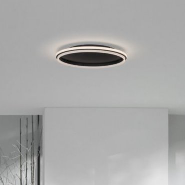 Nova Luce Willow - deckenleuchte - Ø 60 x 6 cm - 52W LED inkl. - sand schwarz